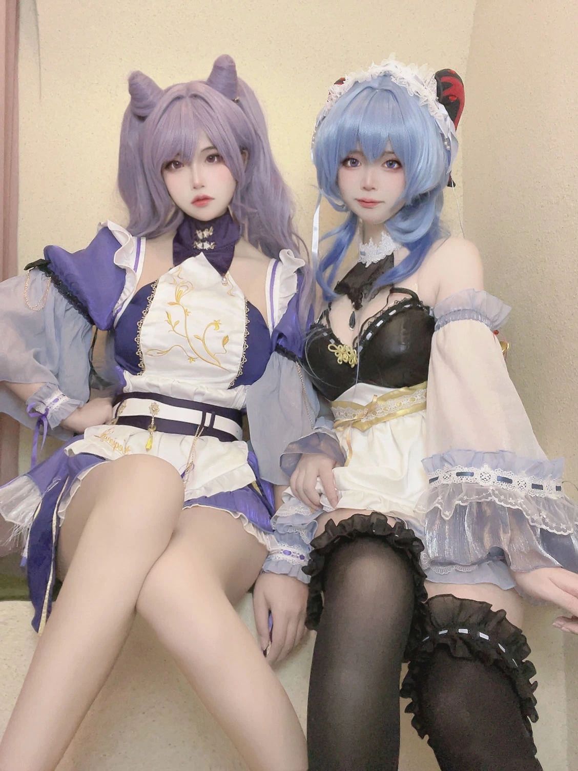 原神cos：白丝+女仆装，神子让人狂喜！制服秘书雷神，女仆刻晴甘雨莫娜你选谁？