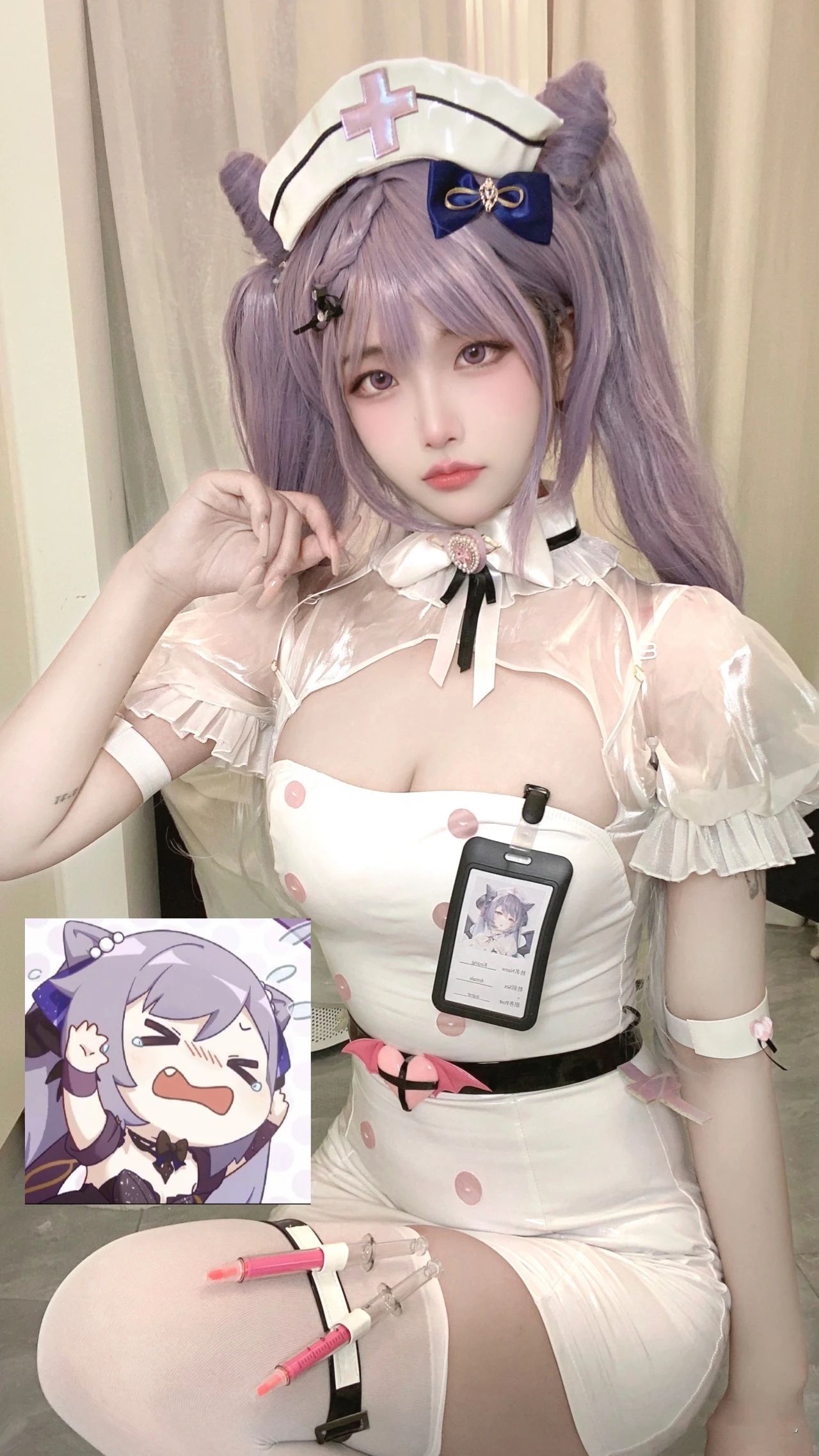 原神cos：白丝+女仆装，神子让人狂喜！制服秘书雷神，女仆刻晴甘雨莫娜你选谁？
