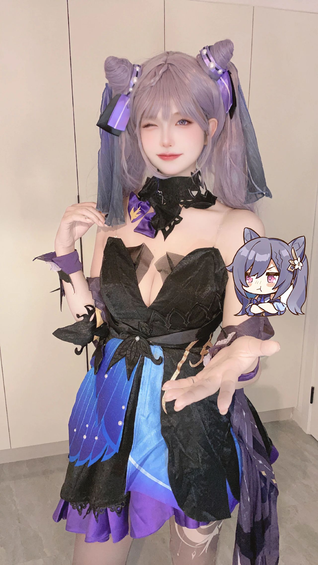 原神cos：白丝+女仆装，神子让人狂喜！制服秘书雷神，女仆刻晴甘雨莫娜你选谁？