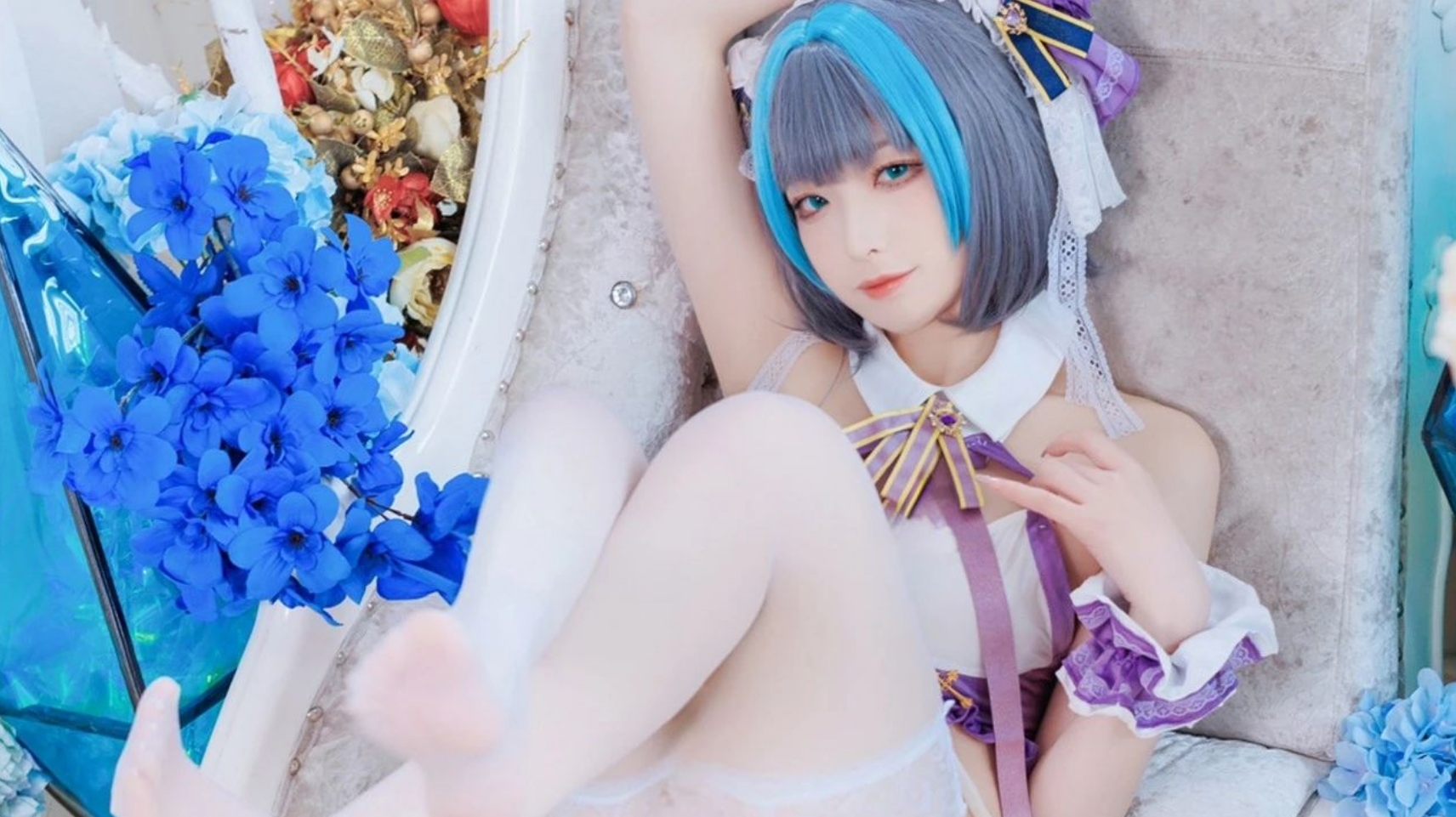 【cos】 白如凝脂 释放慵懒 蕾丝猫猫cos