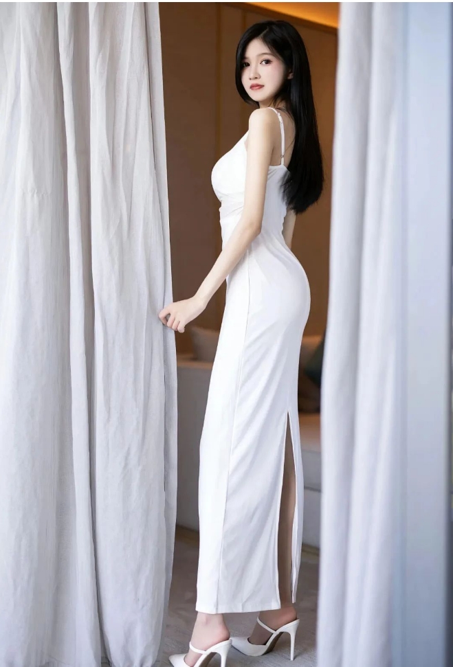 模特写真 | 白色长裙的性感姐姐