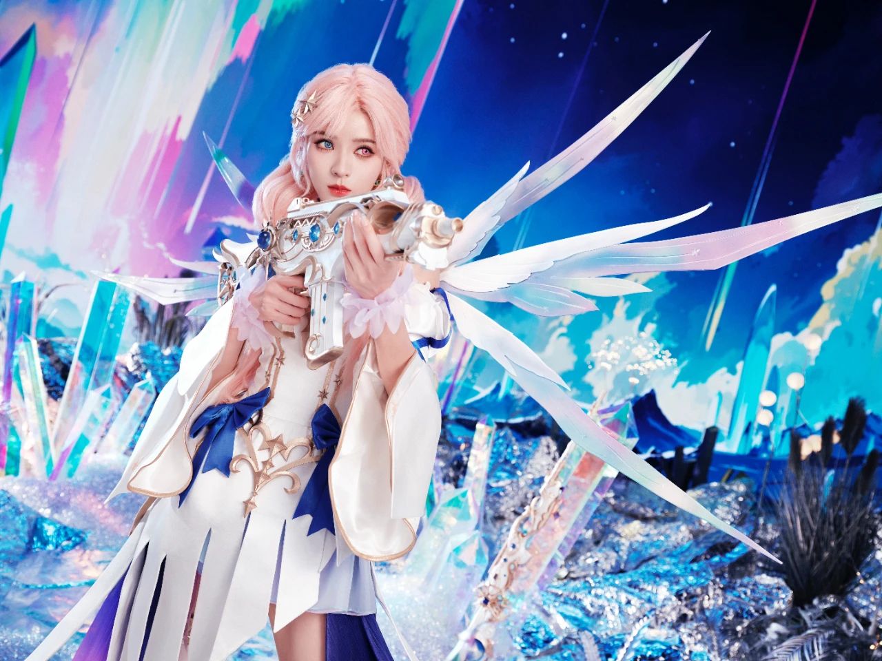 张予曦COS《和平精英》双生女神，双生幻境绝美登场！