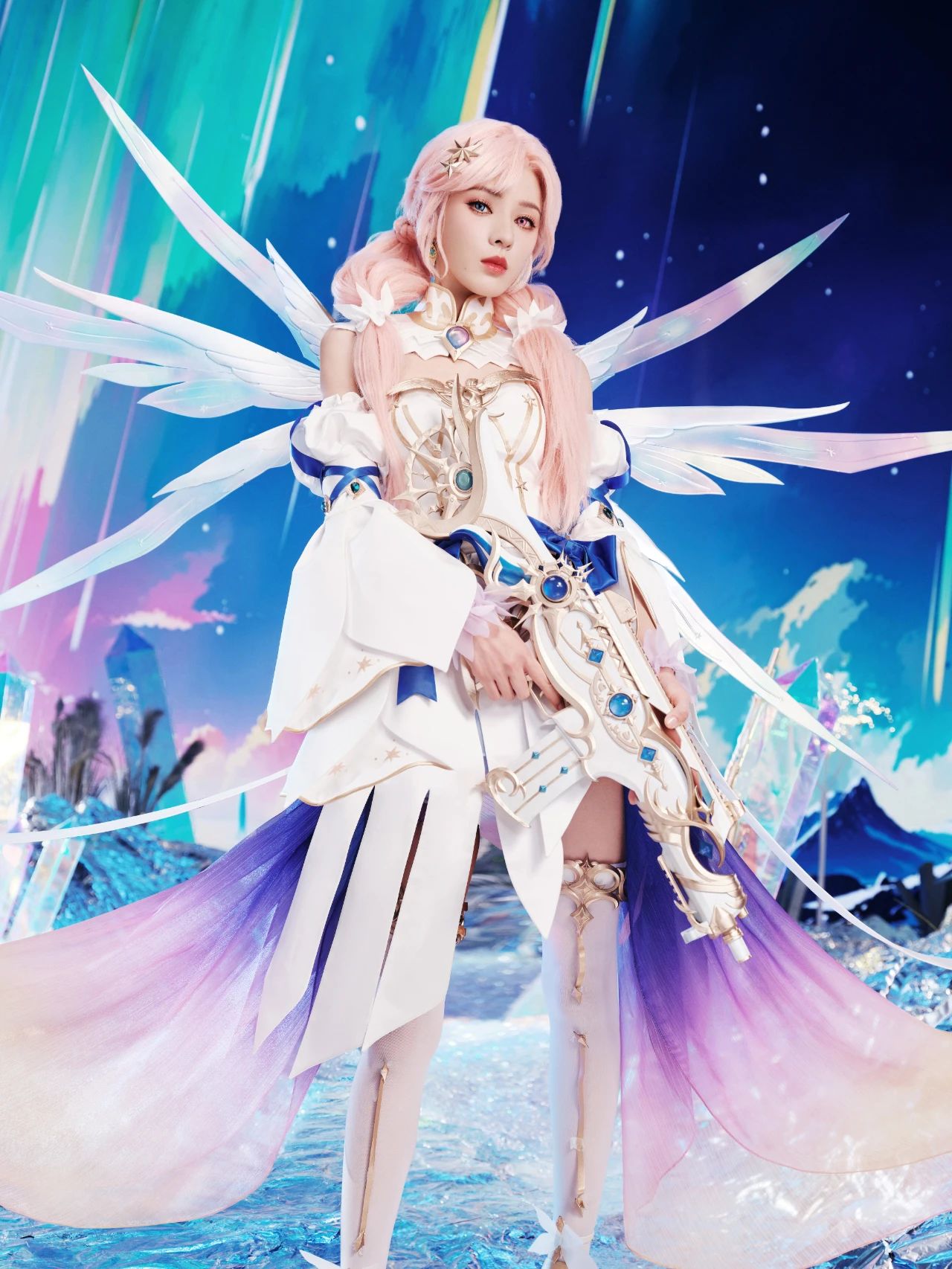 张予曦COS《和平精英》双生女神，双生幻境绝美登场！