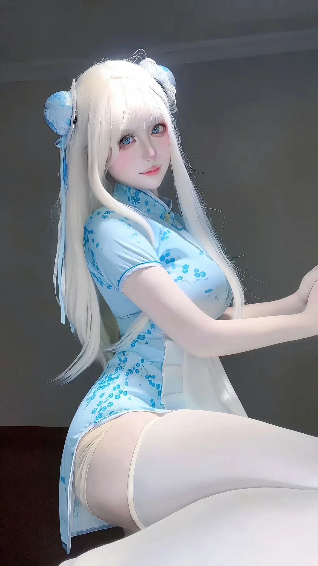 【cos】白 白到发光「中」白丝女仆中华娘，敢接这一招嘛